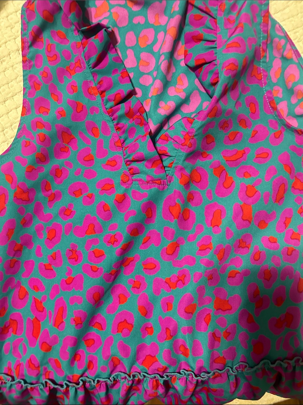 Sleeveless Ruffle V-Neck blouse - Picture 8 of 8
